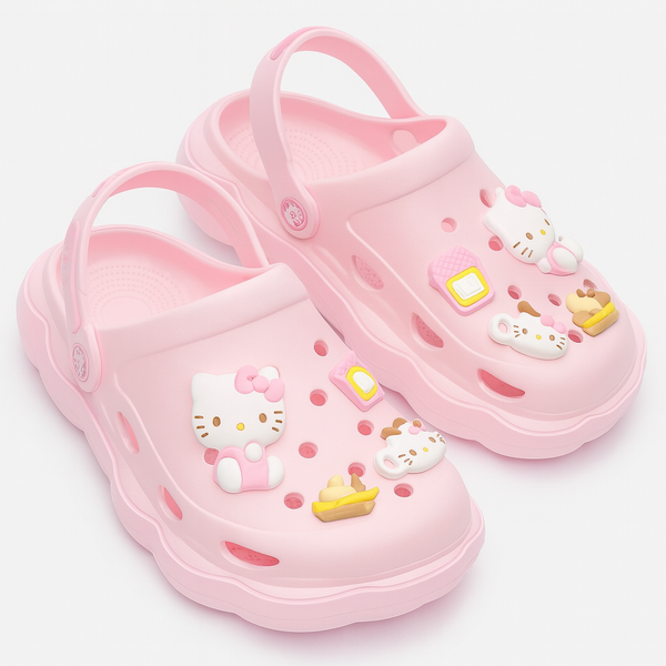 y2k-kawaii-fashion-3D Charm Sanrio Kawaii Clog Slippers-Pinky Dollz