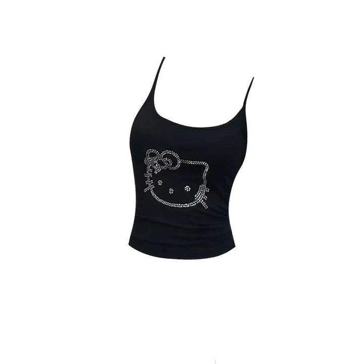 y2k-kawaii-fashion-Hello Kitty Diamonte Tank Top-Pinky Dollz