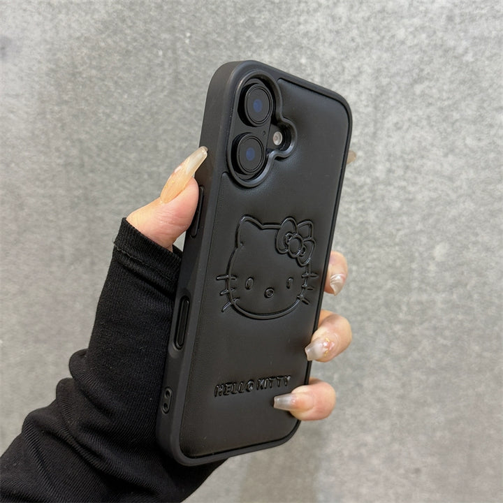 y2k-kawaii-fashion-Leather Hello Kitty Phone Case-Pinky Dollz