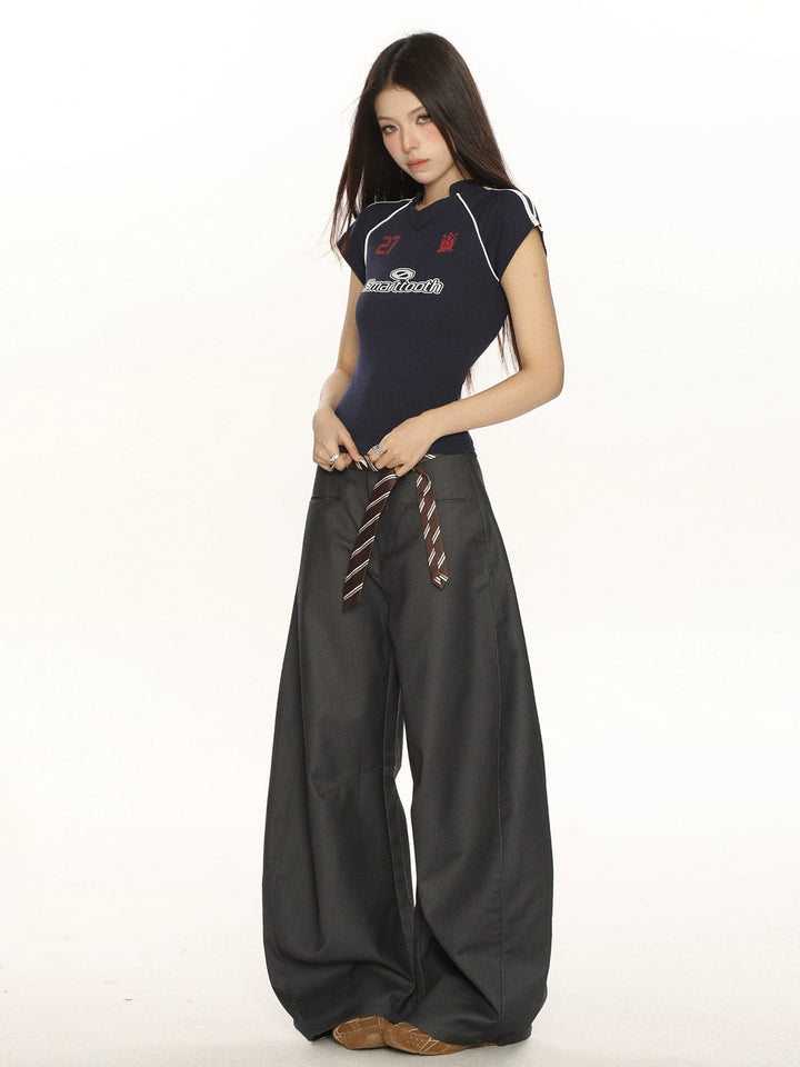 y2k-kawaii-fashion-Charcoal Wide-Leg Trousers-Pinky Dollz