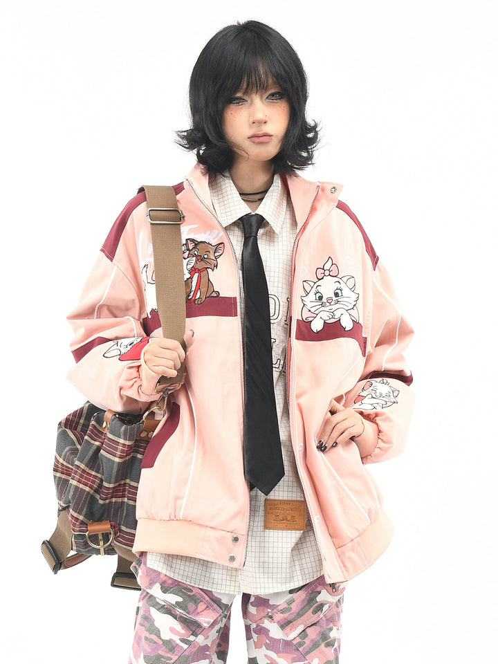 y2k-kawaii-fashion-Marie Aristocats Varsity Jacket-Pinky Dollz
