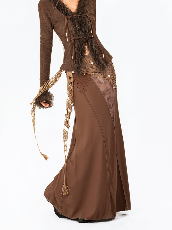 y2k-kawaii-fashion-Boho Patchwork Maxi Skirt-Pinky Dollz