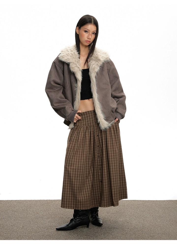 y2k-kawaii-fashion-Suede Fleece-Lined Winter Jacket-Pinky Dollz