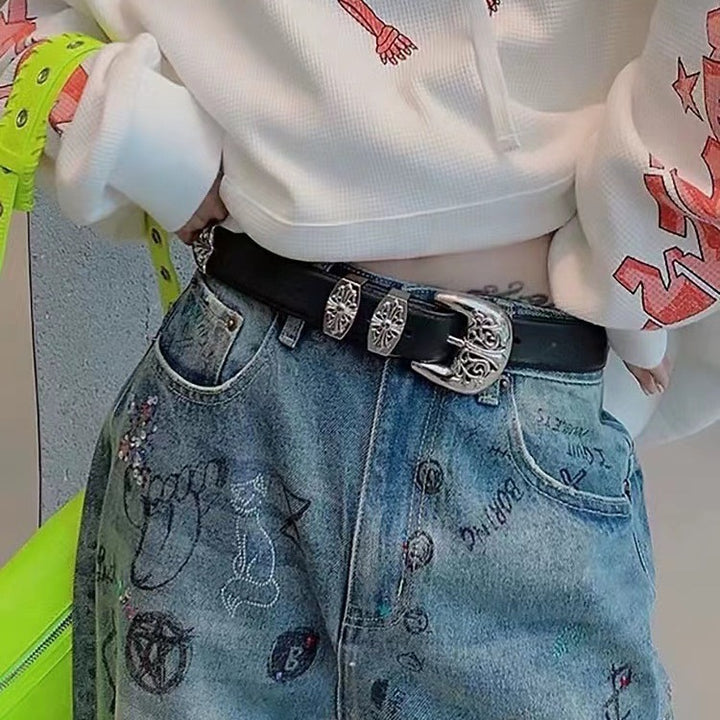 y2k-kawaii-fashion-Cowboy Buckle Belt-Pinky Dollz