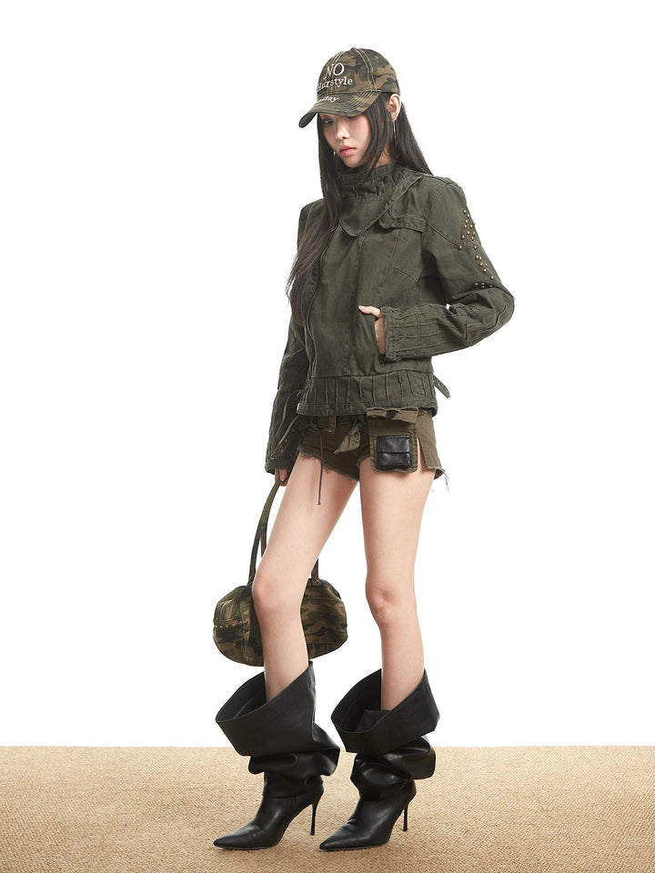 y2k-kawaii-fashion-Military Cargo Jacket-Pinky Dollz