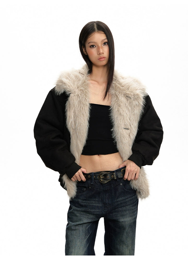 y2k-kawaii-fashion-Suede Fleece-Lined Winter Jacket-Pinky Dollz