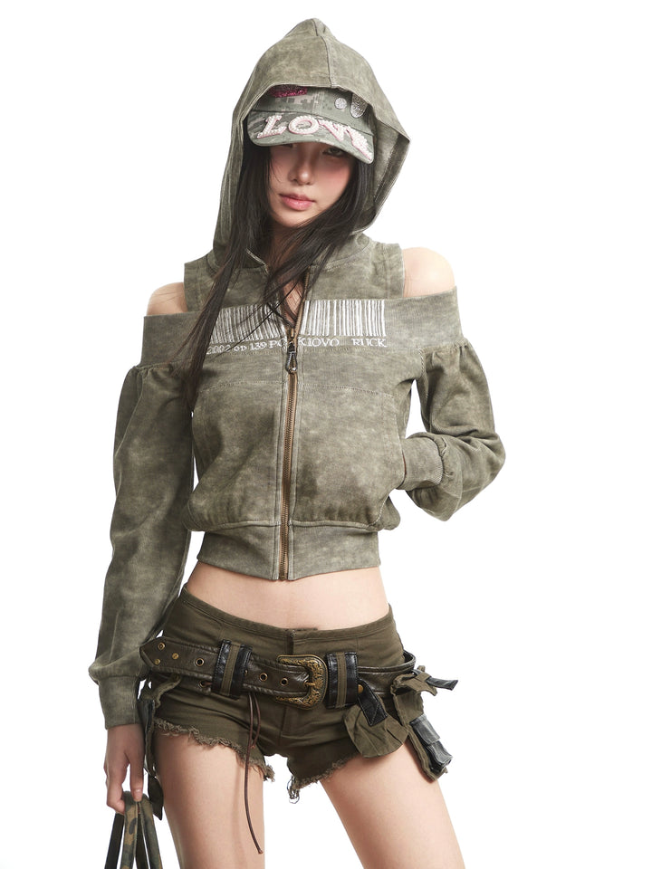 y2k-kawaii-fashion-Barcode Cut-Out Zip Hoodie-Pinky Dollz