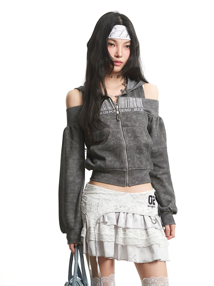 y2k-kawaii-fashion-Barcode Cut-Out Zip Hoodie-Pinky Dollz