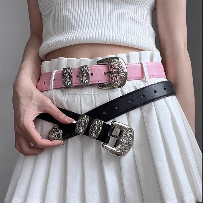 y2k-kawaii-fashion-Cowboy Buckle Belt-Pinky Dollz