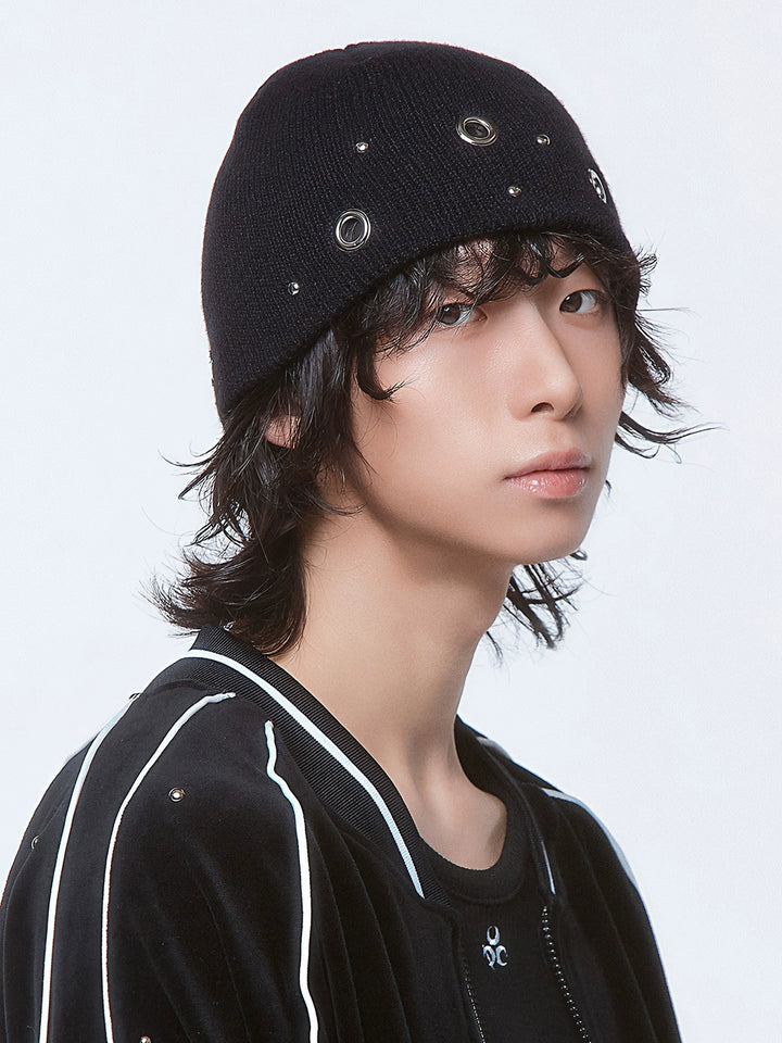 y2k-kawaii-fashion-Soft Knit Eyelet Winter Beanie-Pinky Dollz