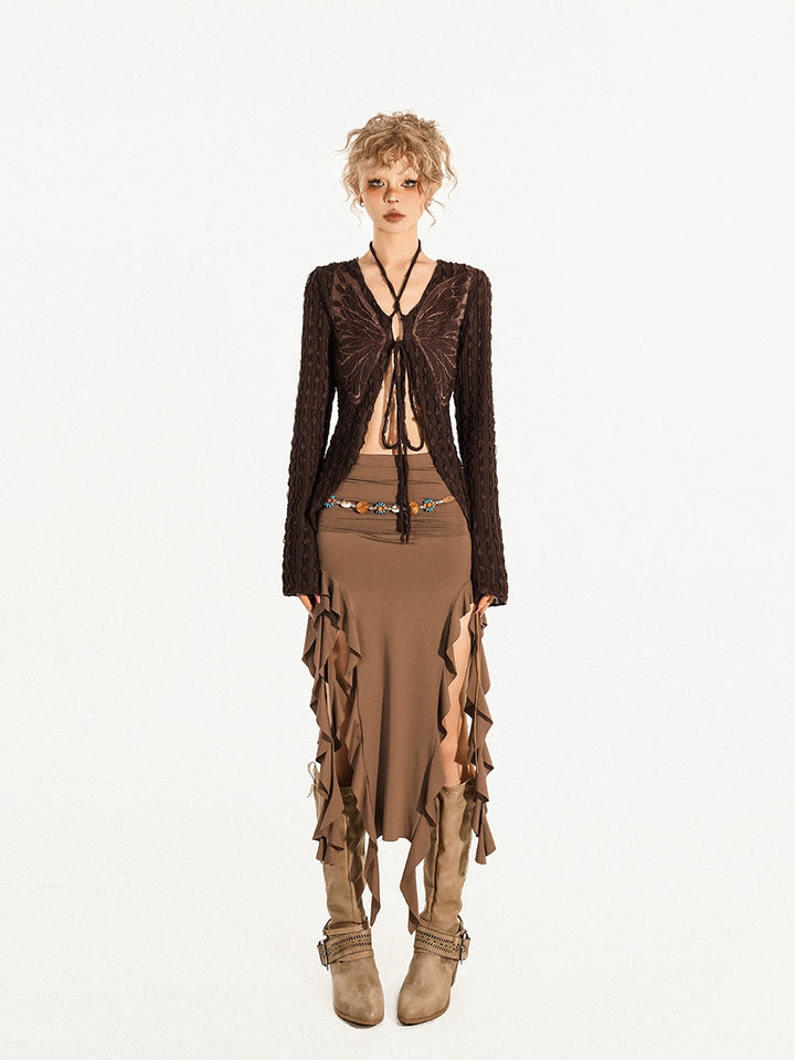 y2k-kawaii-fashion-Boho Butterfly Knit Cardigan-Pinky Dollz