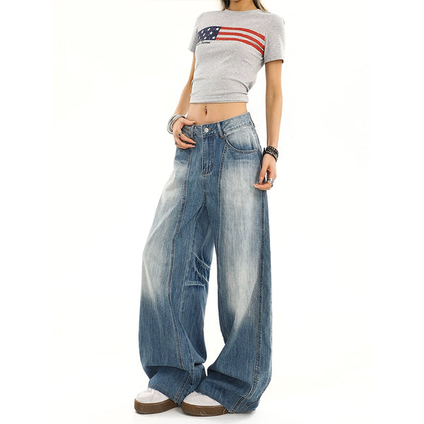 y2k-kawaii-fashion-Y2K Light Wash Wide-Leg Jeans-Pinky Dollz