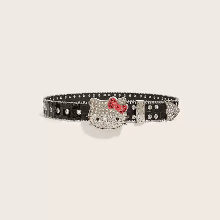 y2k-kawaii-fashion-Hello Kitty Rhinestone Stud Belt-Pinky Dollz