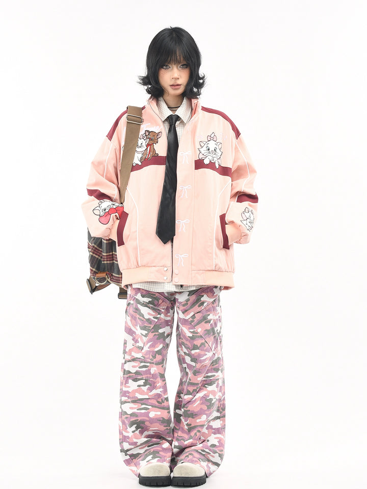 y2k-kawaii-fashion-Marie Aristocats Varsity Jacket-Pinky Dollz