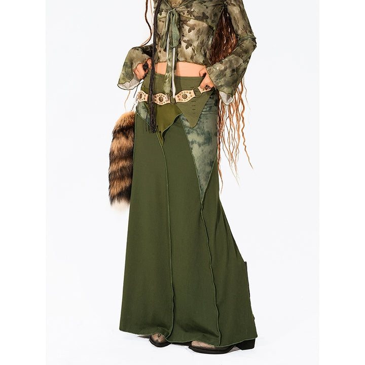 y2k-kawaii-fashion-Boho Patchwork Maxi Skirt-Pinky Dollz