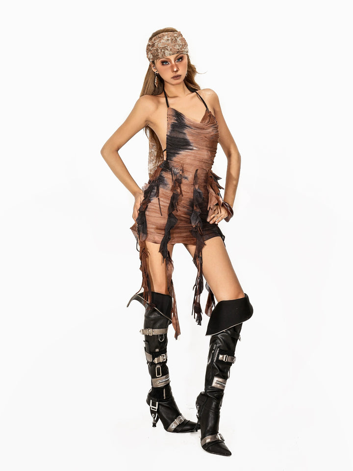 y2k-kawaii-fashion-Distressed Tie-Dye Mini Dress-Pinky Dollz