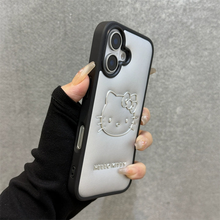 y2k-kawaii-fashion-Leather Hello Kitty Phone Case-Pinky Dollz