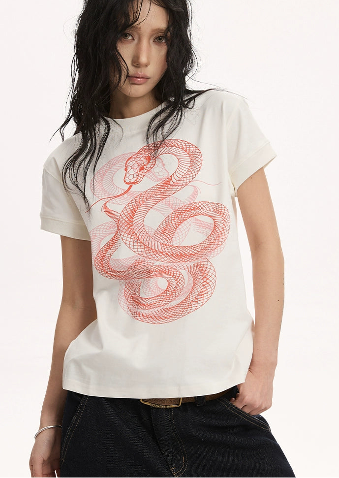 y2k-kawaii-fashion-Snake Print T Shirt-Pinky Dollz