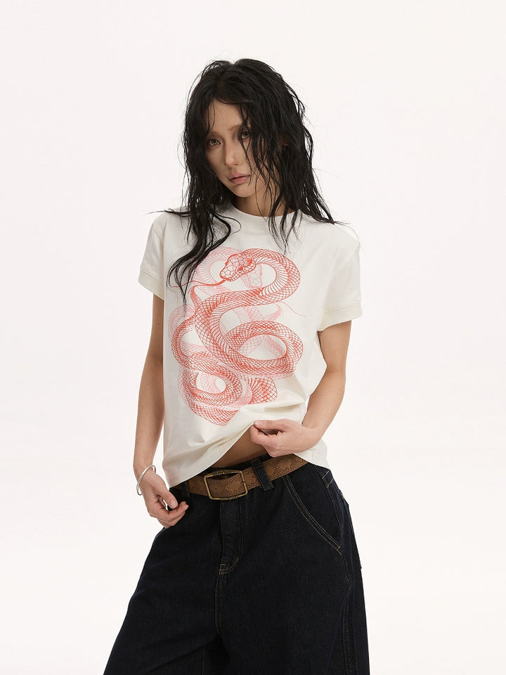y2k-kawaii-fashion-Snake Print T Shirt-Pinky Dollz