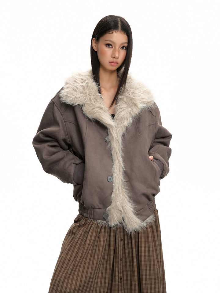 y2k-kawaii-fashion-Suede Fleece-Lined Winter Jacket-Pinky Dollz