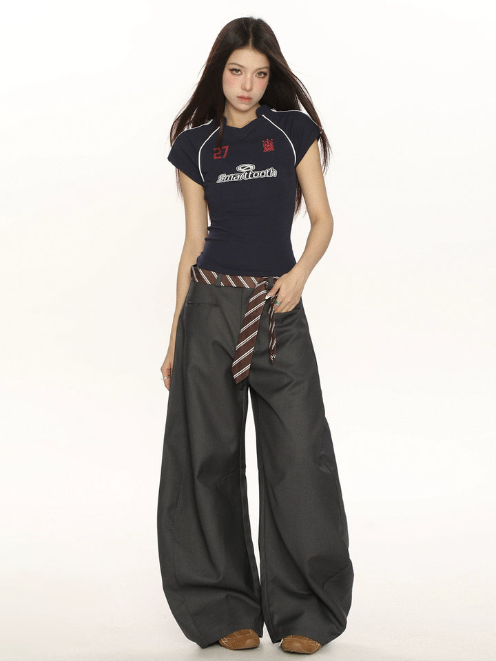 y2k-kawaii-fashion-Charcoal Wide-Leg Trousers-Pinky Dollz