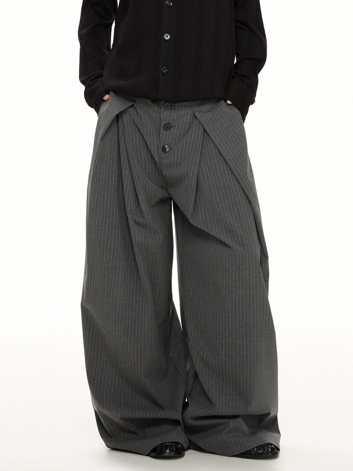 y2k-kawaii-fashion-Striped Wide-Leg Trousers-Pinky Dollz