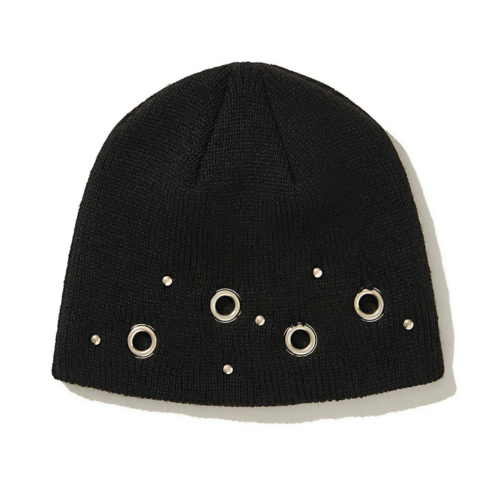 y2k-kawaii-fashion-Soft Knit Eyelet Winter Beanie-Pinky Dollz