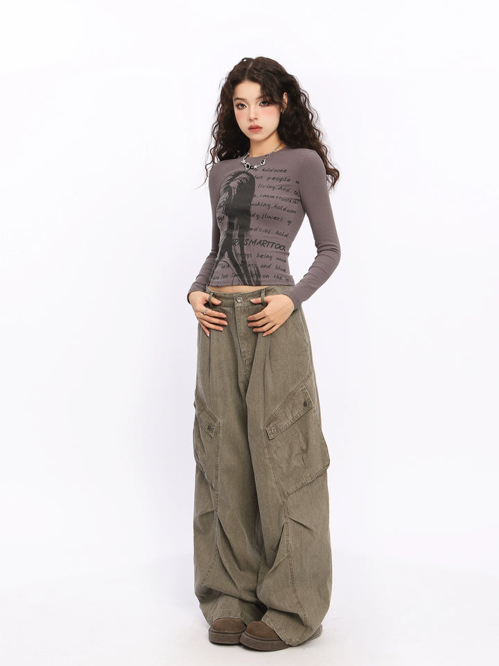 y2k-kawaii-fashion-Loose Cargo Pants-Pinky Dollz