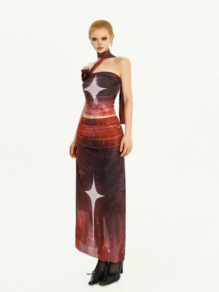 y2k-kawaii-fashion-Cosmic Mesh 3-Piece Set-Pinky Dollz