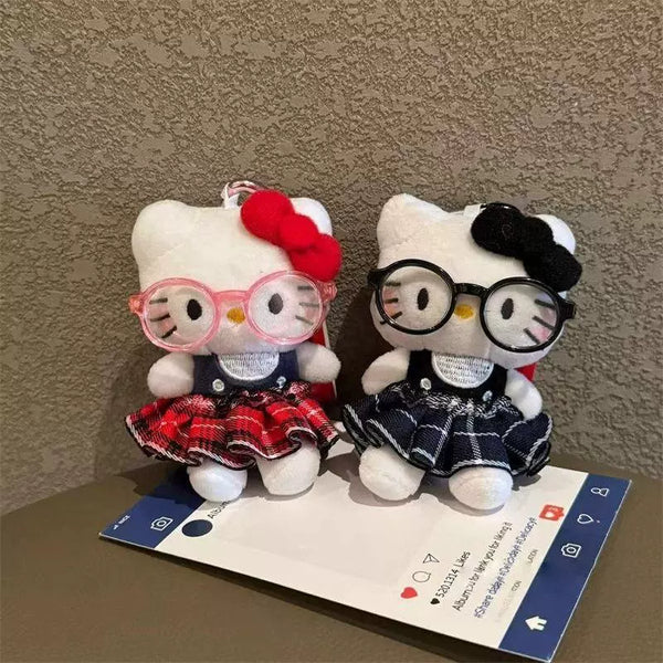 y2k-kawaii-fashion-Nerdy-Chic Hello Kitty Plush Keychain-Pinky Dollz