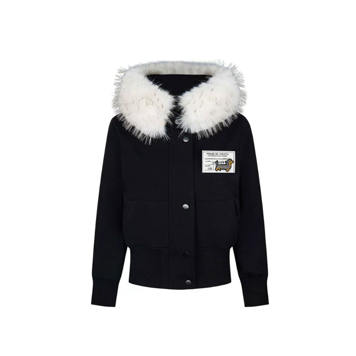 y2k-kawaii-fashion-Camo Faux Fur Trim Jacket-Pinky Dollz