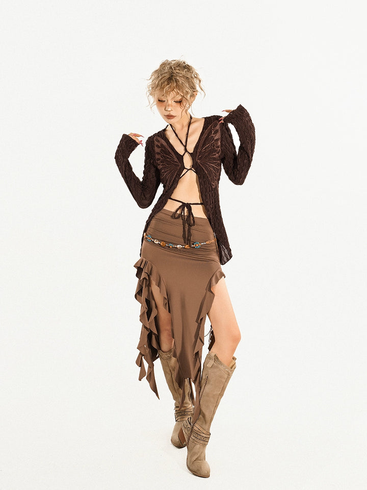 y2k-kawaii-fashion-Boho Butterfly Knit Cardigan-Pinky Dollz