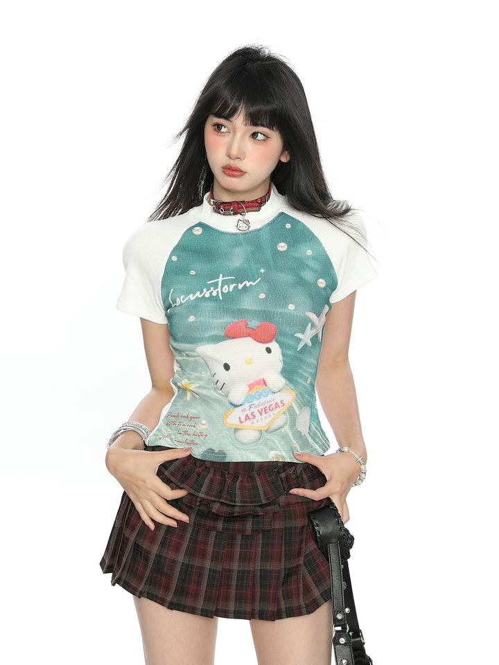 y2k-kawaii-fashion-Hello Kitty Graphic Tee-Pinky Dollz
