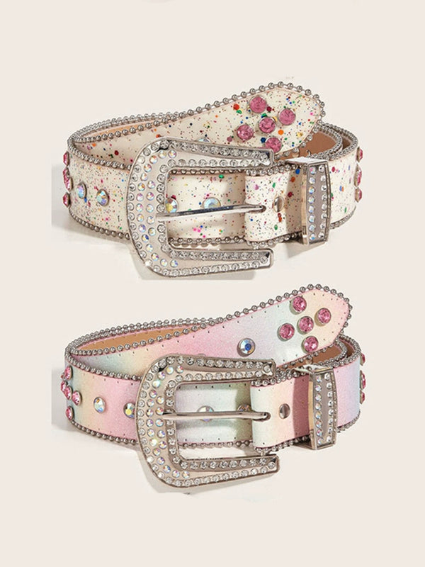 y2k-kawaii-fashion-Rhinestone Pastel Belt-Pinky Dollz