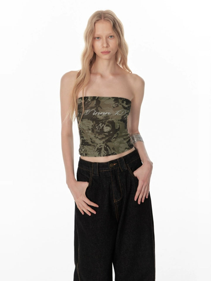 y2k-kawaii-fashion-Camo Mesh Rhinestone Top-Pinky Dollz