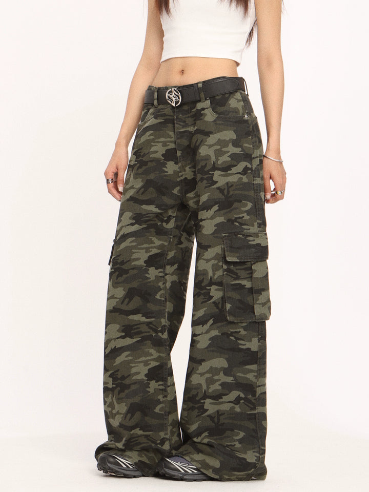 y2k-kawaii-fashion-Camo Wide Leg Cargo Pants-Pinky Dollz