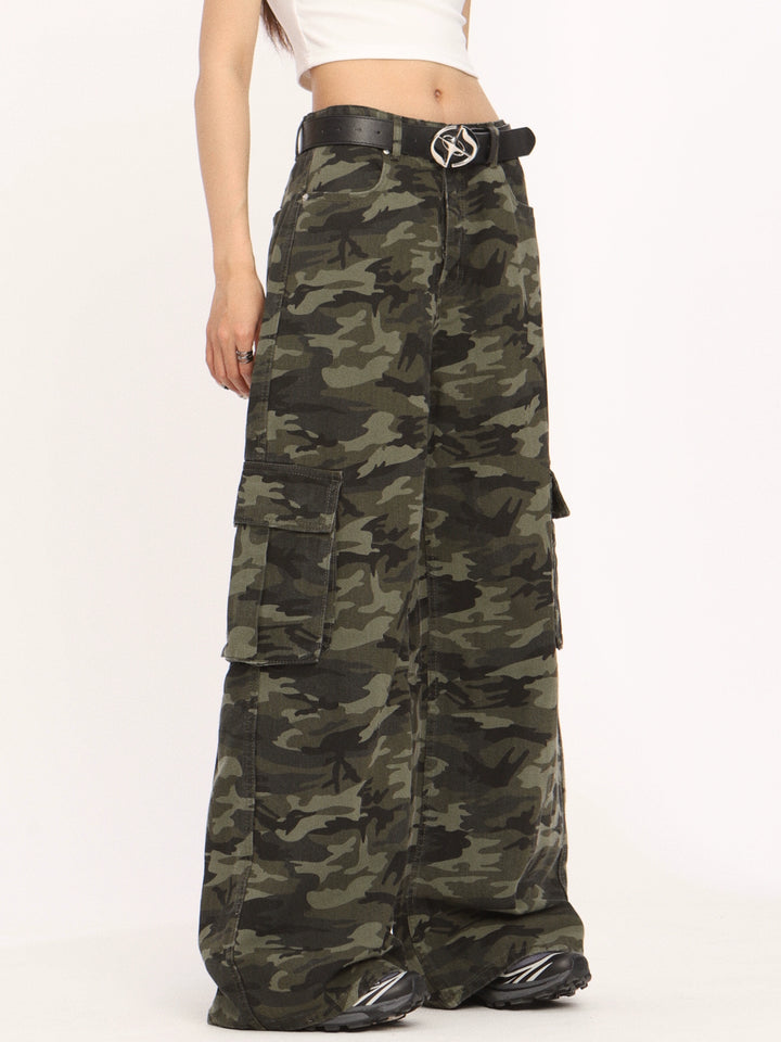 y2k-kawaii-fashion-Camo Wide Leg Cargo Pants-Pinky Dollz