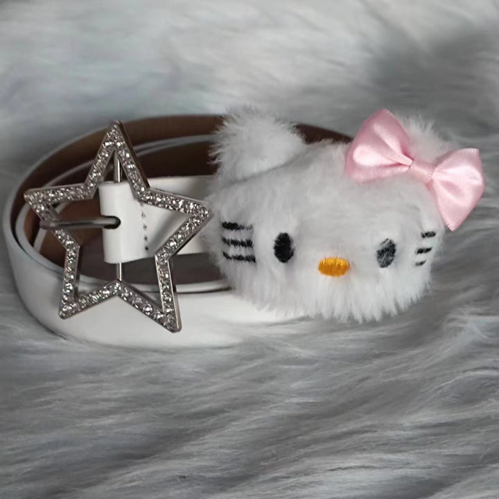 y2k-kawaii-fashion-Hello Kitty Rhinestone Star Belt-Pinky Dollz