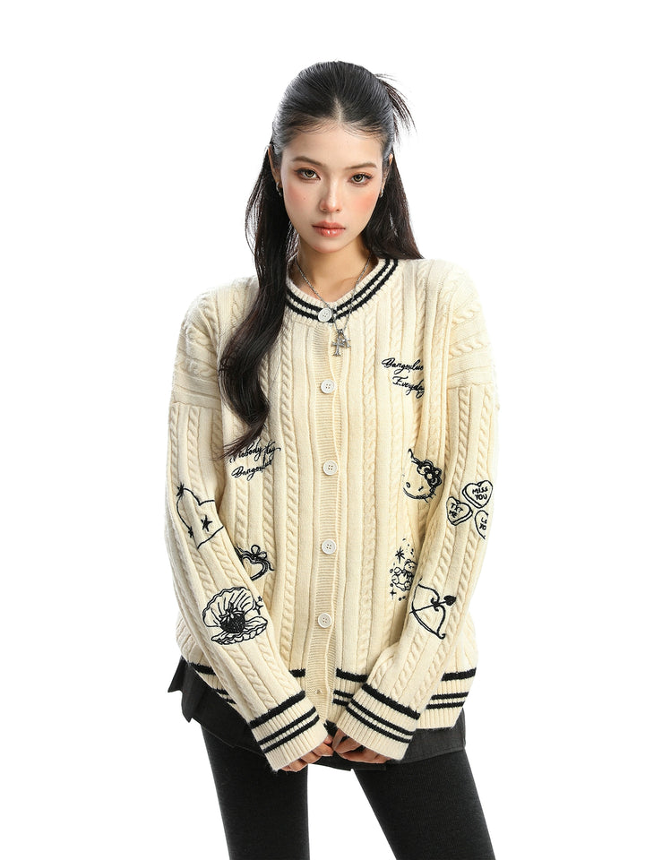 y2k-kawaii-fashion-Hello Kitty Varsity Knit Cardigan-Pinky Dollz