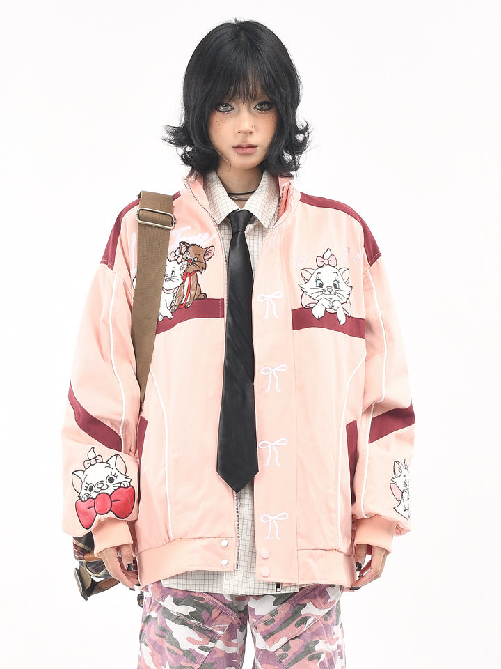 y2k-kawaii-fashion-Marie Aristocats Varsity Jacket-Pinky Dollz