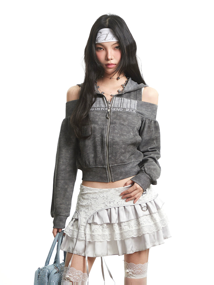 y2k-kawaii-fashion-Barcode Cut-Out Zip Hoodie-Pinky Dollz