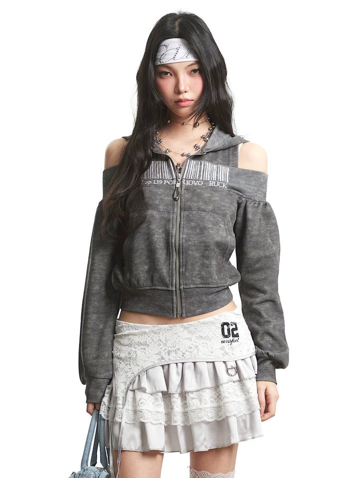 y2k-kawaii-fashion-Barcode Cut-Out Zip Hoodie-Pinky Dollz