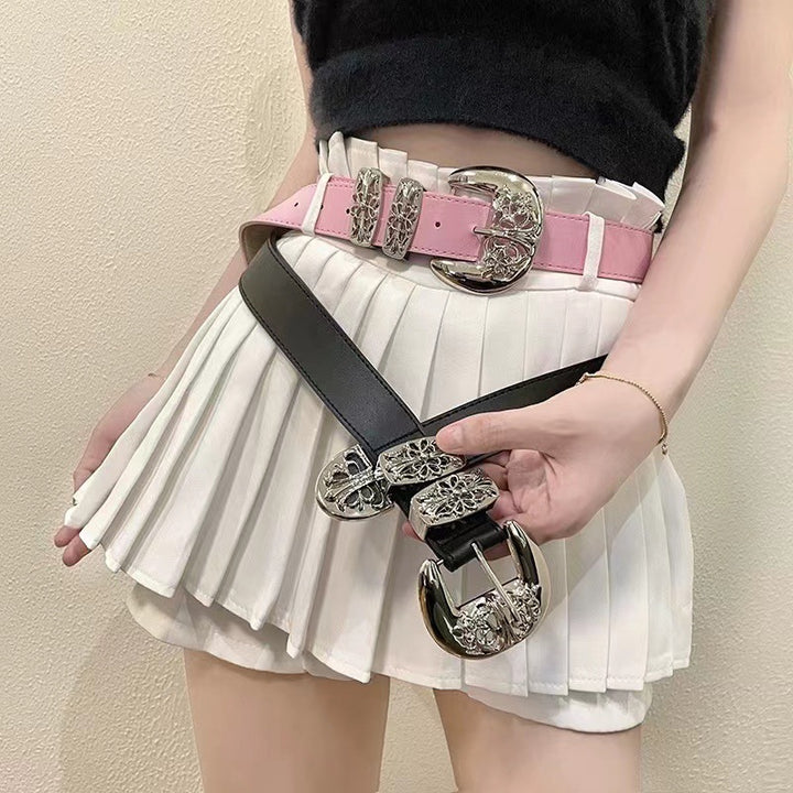 y2k-kawaii-fashion-Cowboy Buckle Belt-Pinky Dollz