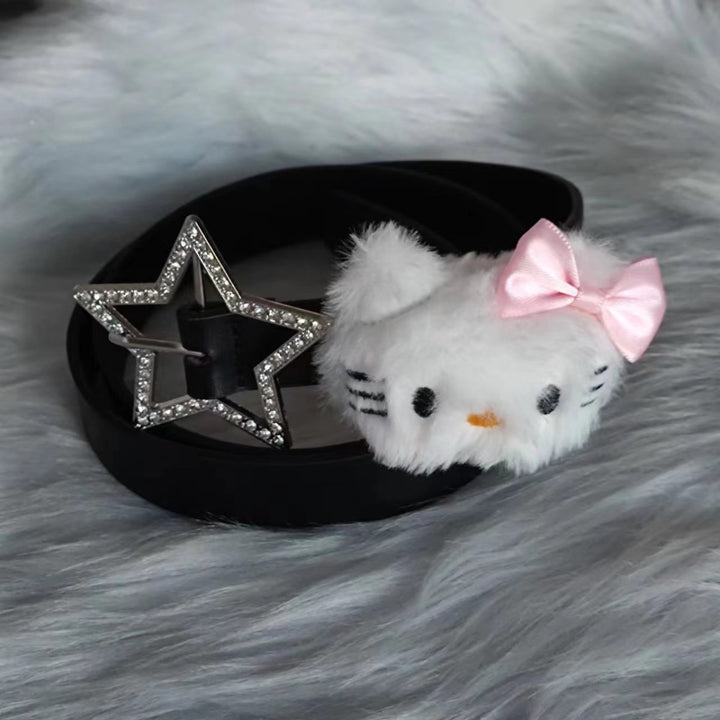 y2k-kawaii-fashion-Hello Kitty Rhinestone Star Belt-Pinky Dollz