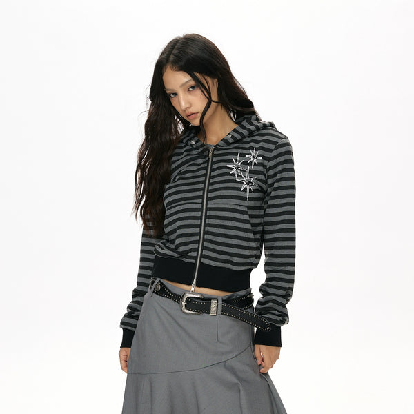 y2k-kawaii-fashion-Striped Star Hoodie-Pinky Dollz