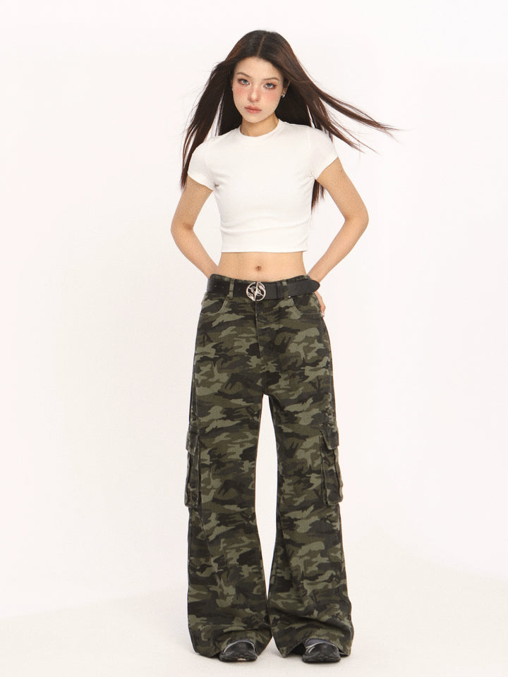 y2k-kawaii-fashion-Camo Wide Leg Cargo Pants-Pinky Dollz