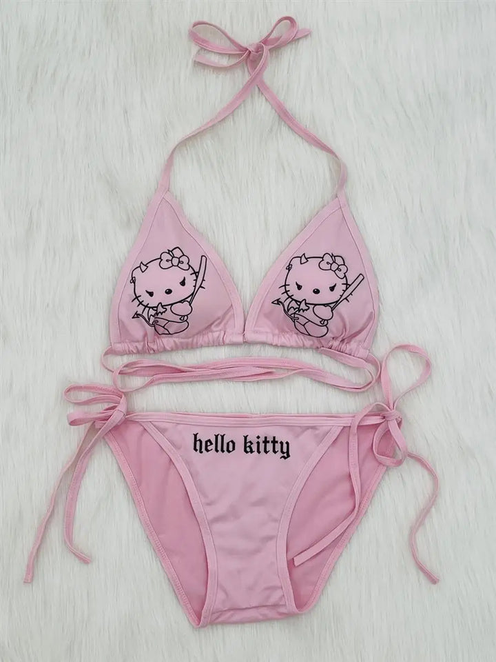 y2k-kawaii-fashion-Hello Kitty Bikini-Pinky Dollz