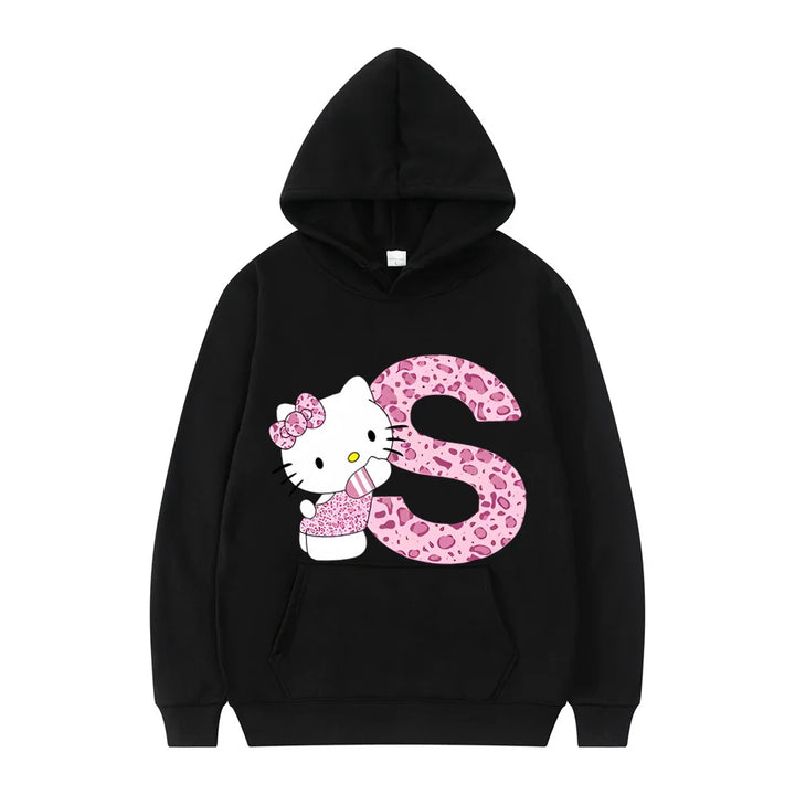 y2k-kawaii-fashion-Hello Kitty Initials Letter Hoodie-Pinky Dollz