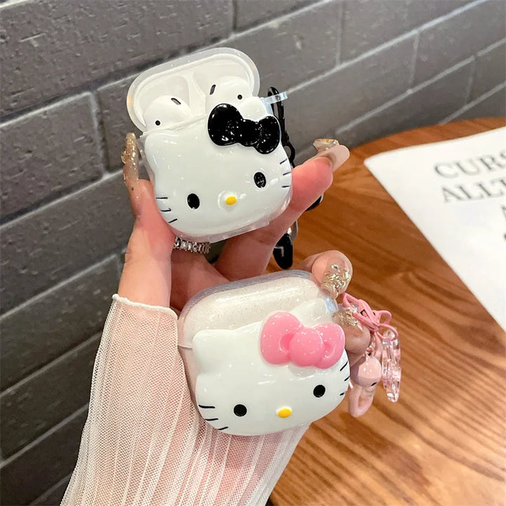 y2k-kawaii-fashion-Hello Kitty Glitter Airpod Case-Pinky Dollz