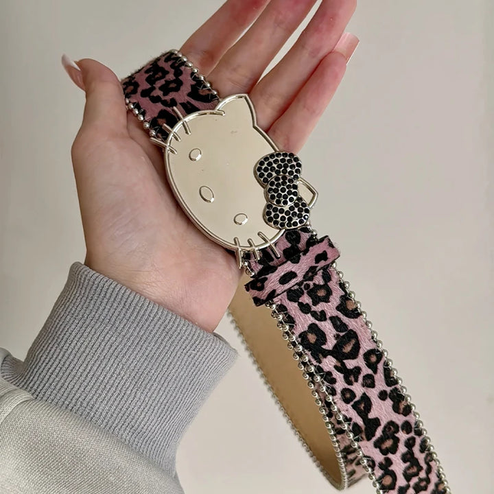 y2k-kawaii-fashion-Hello Kitty Leopard Belt-Pinky Dollz